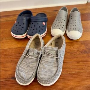 Hey Dude, Native, Crocs, Youth Boys Size 3 Shoe Bundle EUC